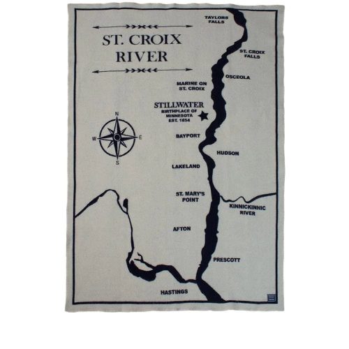 Factory Second St. Croix Map Wool Throw Blanket St. Croix active Dry clean or hand wash Lakes & Maps