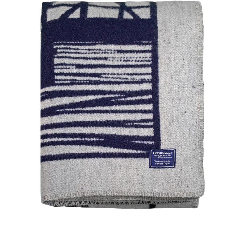 faribault mill stillwater bridge stillwater bridge map wool throw blanket 28903252000877