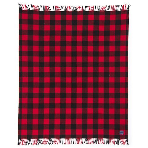 faribault woolen mill buffalo check red throw unfolded 14558382129261