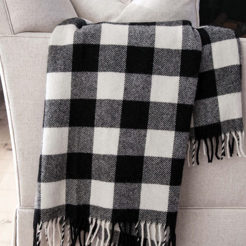 faribault woolen mill buffalo check wool throw blanket 30115907567725