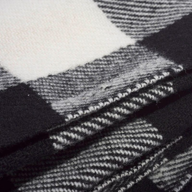 faribault woolen mill white black factory second buffalo check throw white 16093709729901