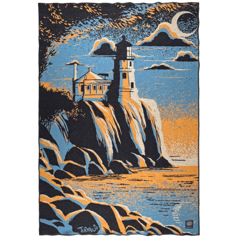 Adam Turman Split Rock Lighthouse Throw Blue active Artist Collection Current Dry clean or hand wash Full Price